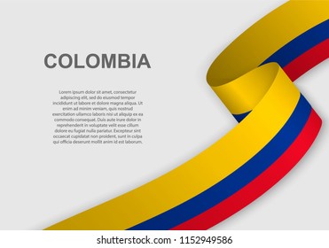 waving flag of Colombia. Template for independence day. vector illustration