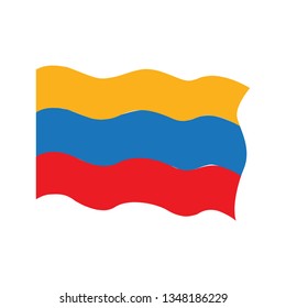 Waving flag of Colombia. Vector illustration design