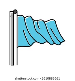 waving flag color icon vector. waving flag sign. isolated symbol illustration