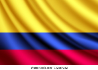 Waving flag of Columbia, vector