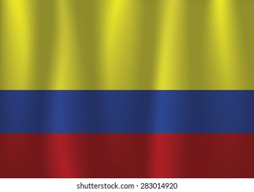 Waving flag of Columbia, vector, satin