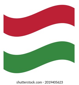 Waving Flag Constitutional Republic Of Hungary. Vector. Accurate dimensions, elements proportions and colors