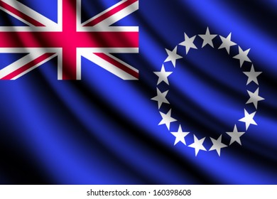 Waving flag of Cook Islands
