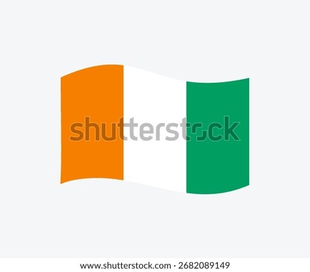 Waving flag of Cote D'ivoire. Official national flag of Cote D'ivoire vector design and illustration.
