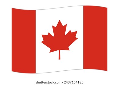 Waving flag of the country Canada. Vector illustration.