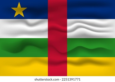 Waving flag of the country Central African Republic. Vector illustration.