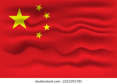 Waving flag of the country China. Vector illustration.