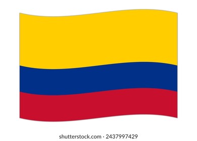 Ondeando la bandera del país Colombia. Ilustración vectorial.