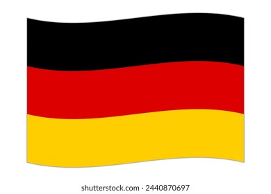 Waving flag of the country Germany. Vector illustration.