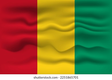 Waving flag of the country Guinea. Vector illustration.