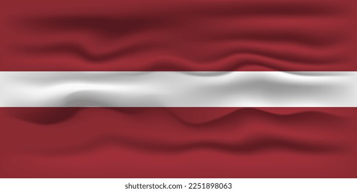 Waving flag of the country Latvia. Vector illustration.