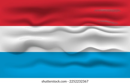 Waving flag of the country Luxembourg. Vector illustration.