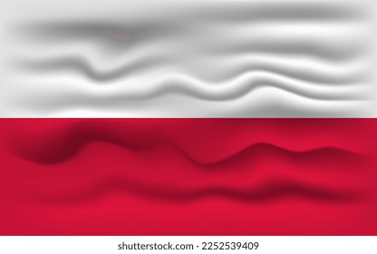 Waving flag of the country Poland. Vector illustration.