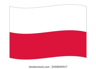 Waving flag of the country Poland. Vector illustration.