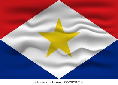 Waving flag of the country Saba. Vector illustration.