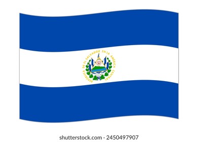 Waving flag of the country Salvador. Vector illustration.