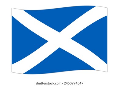 Waving flag of the country Scotland. Vector illustration.