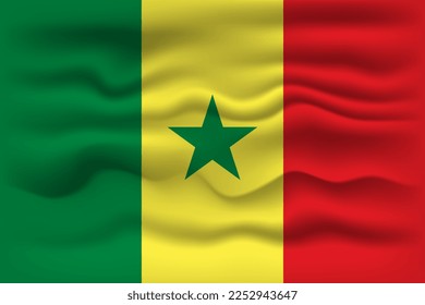Waving flag of the country Senegal. Vector illustration.