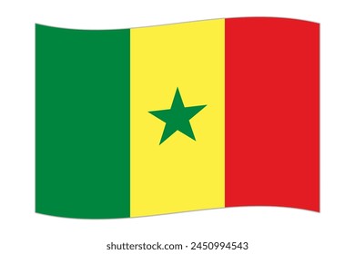 Die Flagge des Landes Senegal. Vektorillustration.