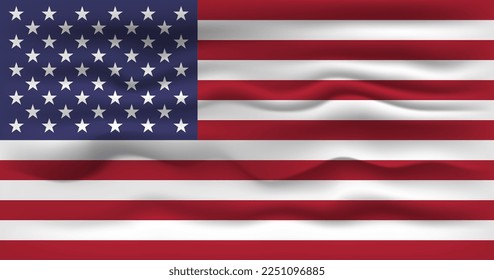Bandera ondeando del país Estados Unidos. Ilustración vectorial.