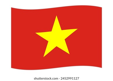 Waving flag of the country Vietnam. Vector illustration.