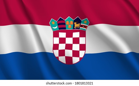 Waving flag of the Croatia. Waving Croatia flag