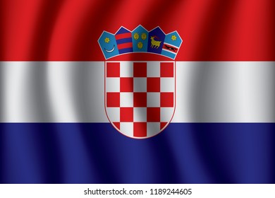 Waving Flag of Croatia. Croatia Icon vector illustration eps10.
