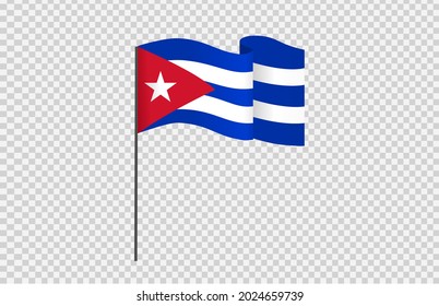 Waving flag of Cuba isolated  on png or transparent  background,Symbol of Cuba,template for banner,card,advertising ,promote, vector illustration top gold medal sport winner country
