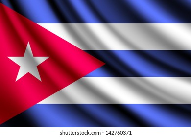 Waving flag of Cuba, vector