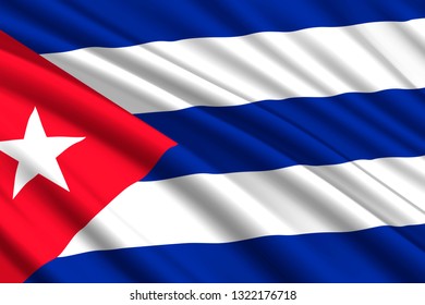 waving flag of Cuba. Vector illustration