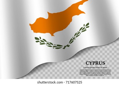 waving flag of Cyprus on transparent background. Template for independence day. vector illustration