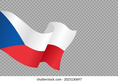 Waving flag of Czech Republic isolated  on png or transparent  background,Symbol of Czech Republic,template for banner,card,promote, vector illustration top gold medal sport winner country 