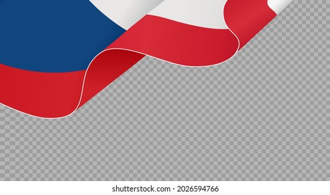 Bandera onduladora de la República Checa aislada en fondo png o transparente,Símbolo de la República Checa,plantilla para banner,tarjeta,promoción, ilustración vectorial top oro medallista país ganador de deporte 