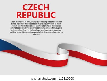 Waving Flag of Czech Republic, vector illustration