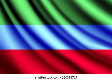 Waving flag of Dagestan