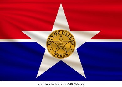 Waving flag of Dallas