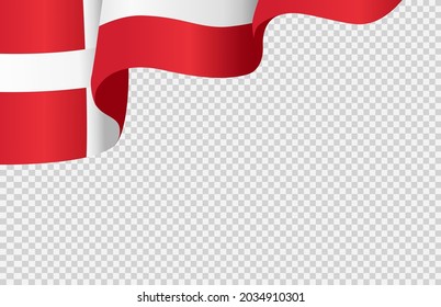 Waving flag of Denmark isolated  on png or transparent  background,Symbol of Denmark,template for banner,card,advertising ,promote, vector illustration top gold medal sport winner country