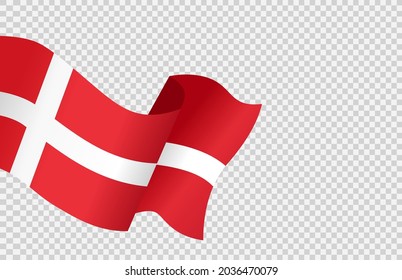 Waving flag of Denmark isolated  on png or transparent  background,Symbol of Denmark,template for banner,card,advertising ,promote, vector illustration top gold medal sport winner country