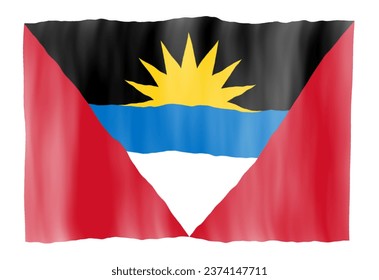 Waving Flag Design For Antigua