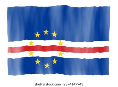 Waving Flag Design For Cape Verde