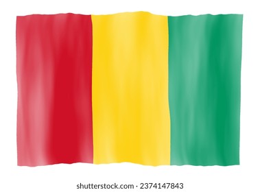 Waving Flag Design For Guinea