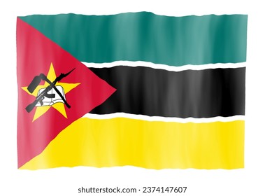 Waving Flag Design For Mozambique