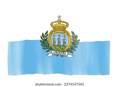 Waving Flag Design For San Marino