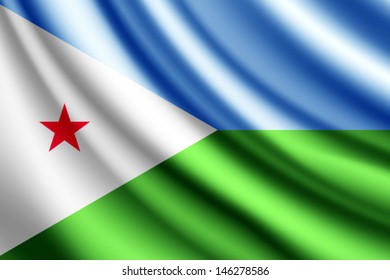Waving flag of Djibouti, vector