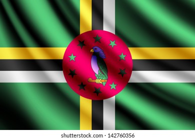Waving flag of Dominica, vector