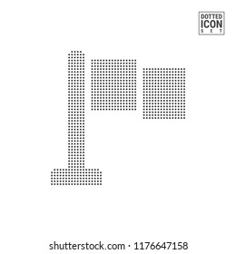 Waving Flag Dot Pattern Icon. Start and Finish Dotted Icon Isolated on White. Vector Background, Design Template. Can Be Used for Advertising, Web and Mobile UI.