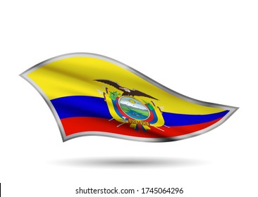 Waving Flag of Ecuador. Cap-band stylized.