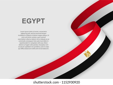 waving flag of Egypt. Template for independence day. vector illustration