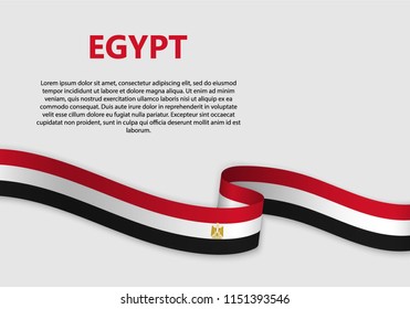 Waving Flag of Egypt, vector illustration