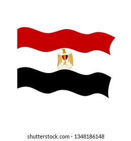 Waving flag of Egypt. Vector illustration design